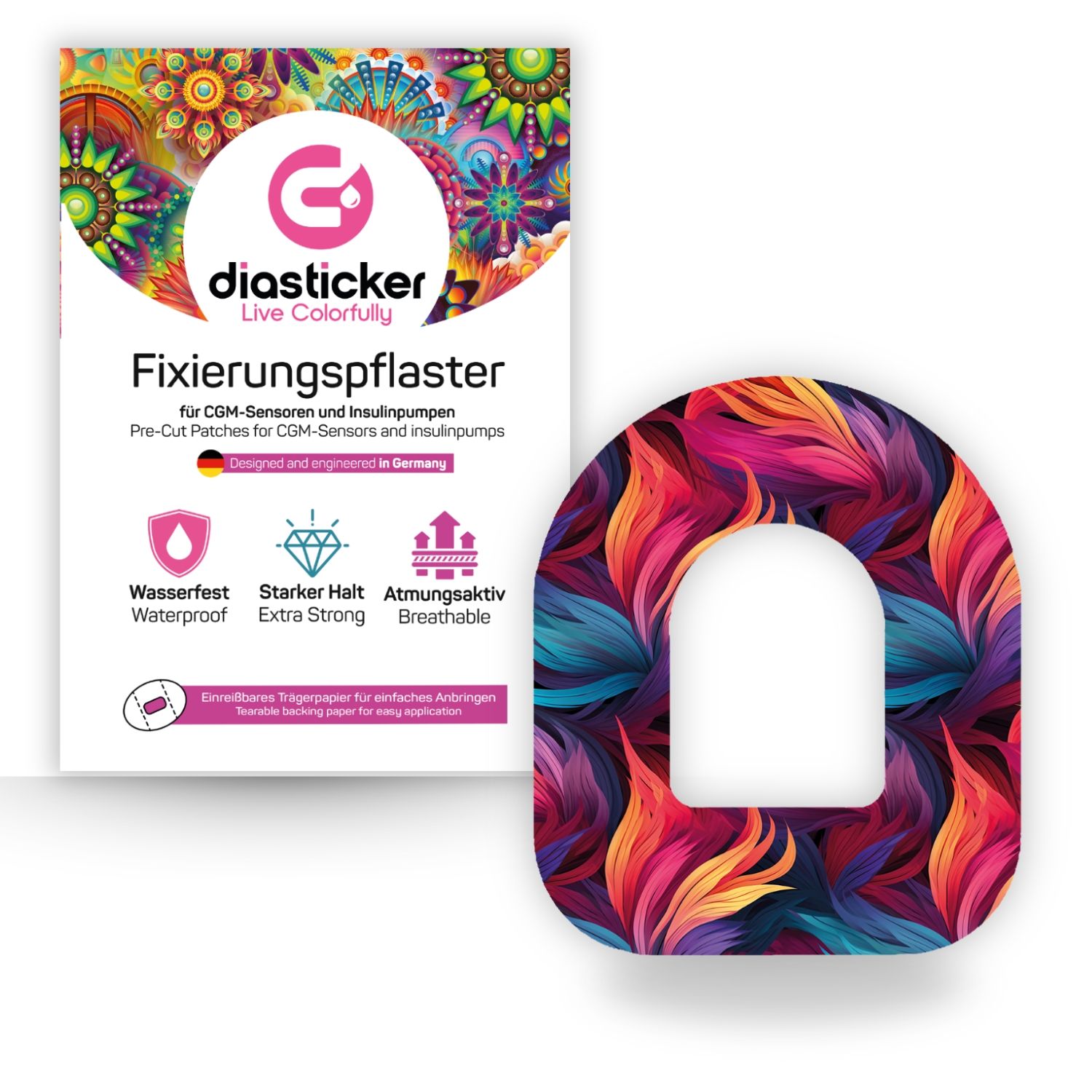 Diasticker® Omnipod Fixiertapes 'Feathers' 5 St