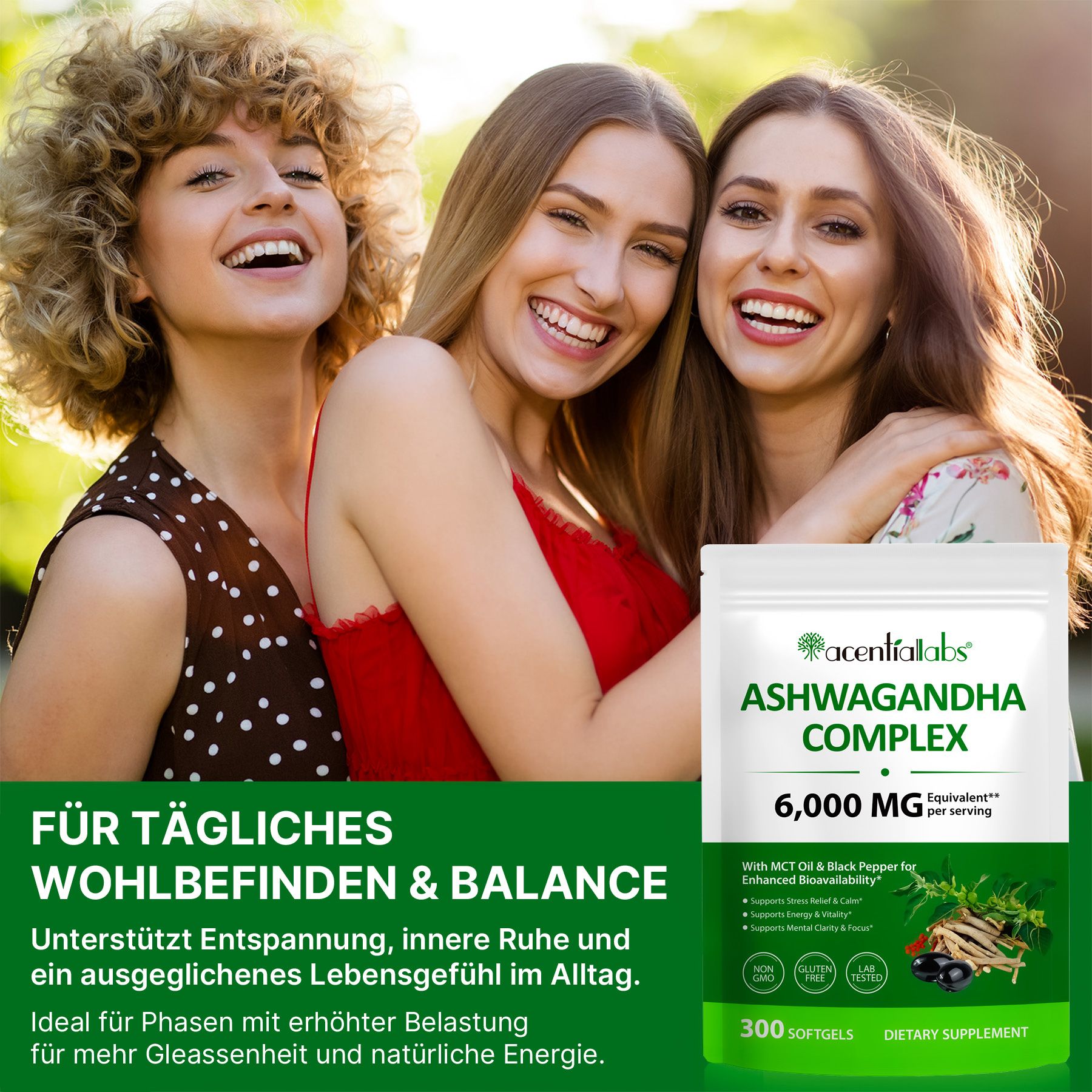ALIVER Ashwagandha Extrakt Komplex Hochdosiert Softgels Laborgeprüft