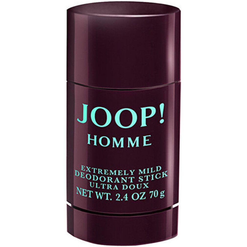 Joop! Homme Deodorant Stick, 70g, in dunkelrotem Behälter.