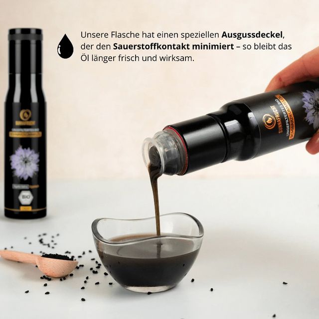 SUNNAFRUCHT® Premium Ungefiltertes BIO Schwarzkümmelöl kaltgepresst