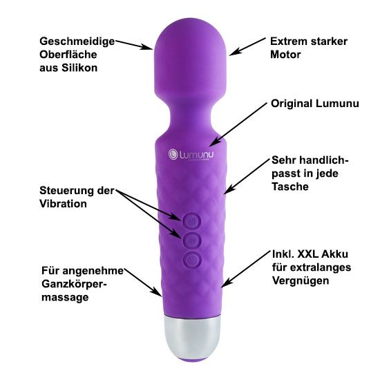 Lumunu Mini Wand Massager Kraftprotz (lila)