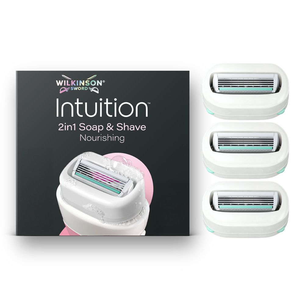 Wilkinson Sword Intuition 2in1 Soap & Shave Nourishing Rasierklingen 3 St