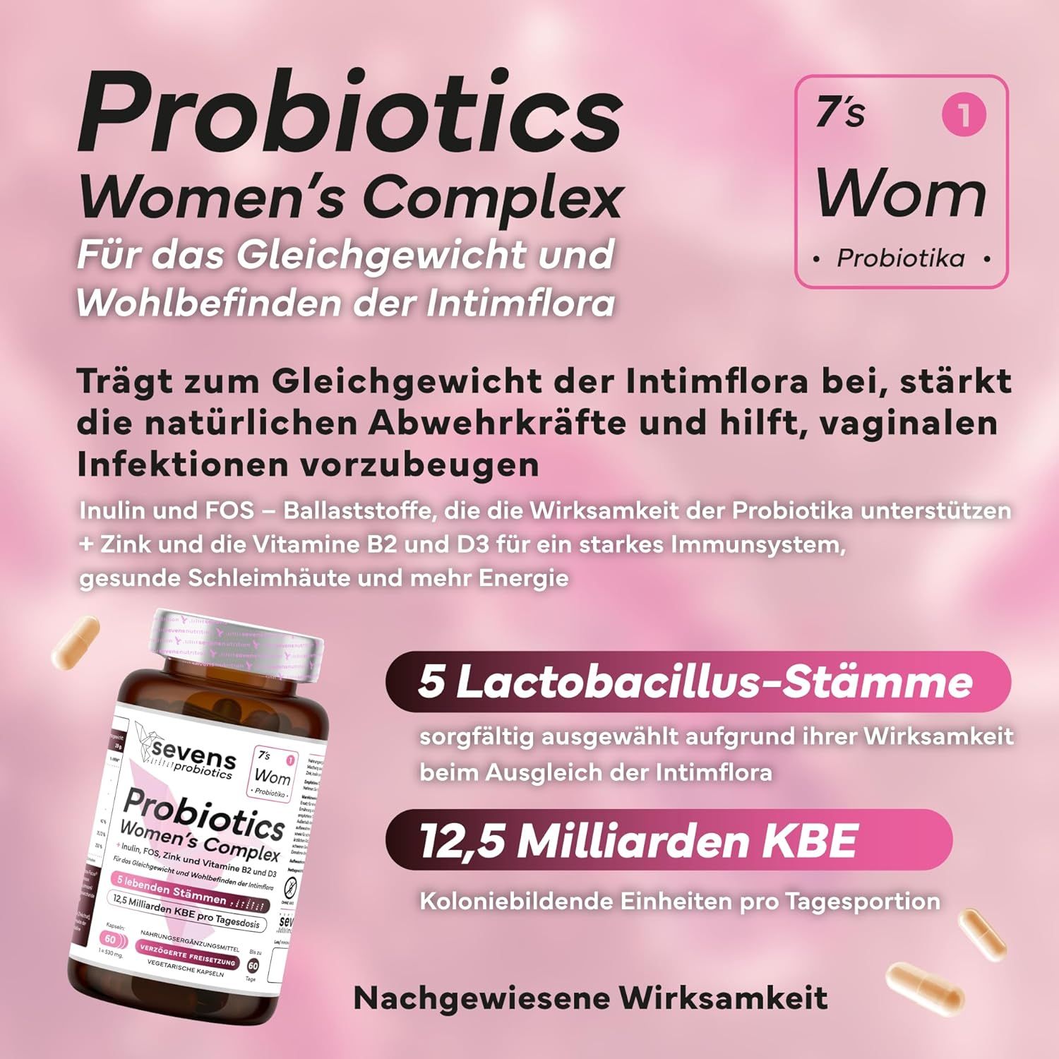 SEVENS NUTRITION Probiotics  für Frauen Intimflora Kapseln