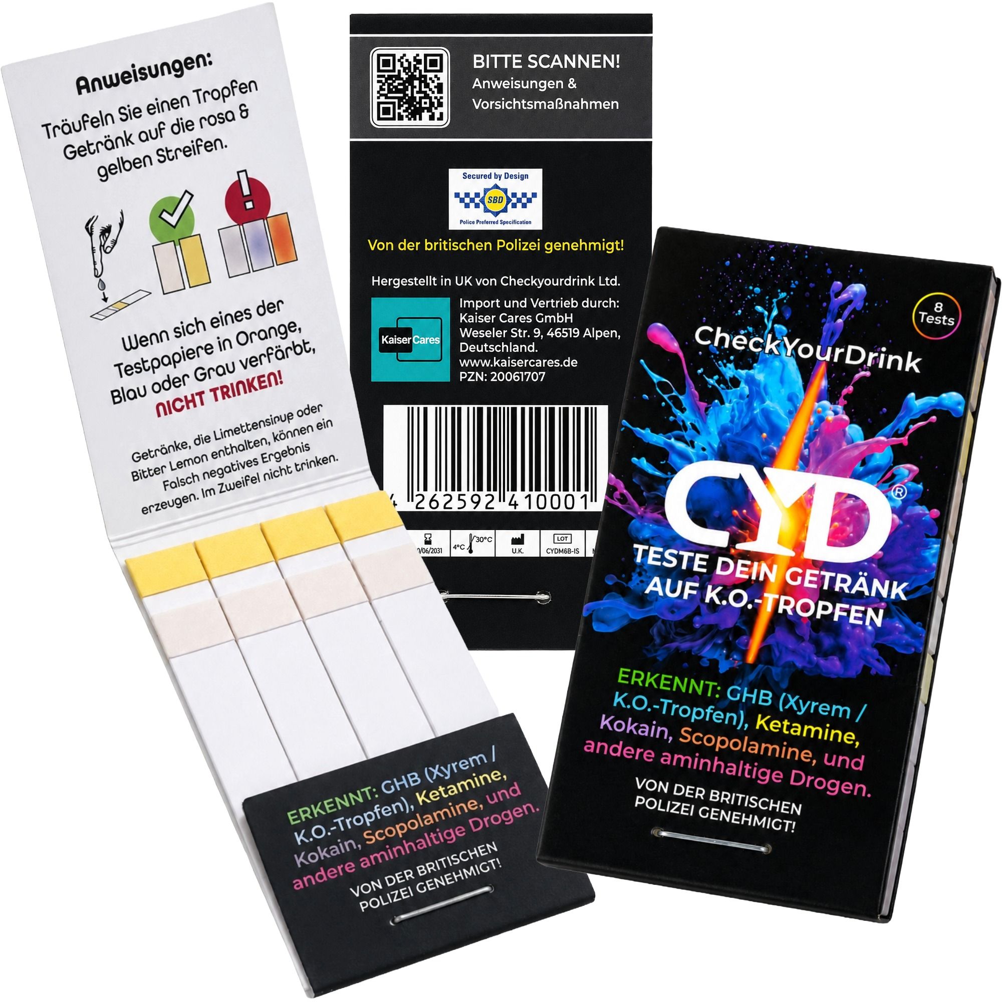 CYD® Getränketest K.O.-Tropfen Schnelltest Check Your Drink