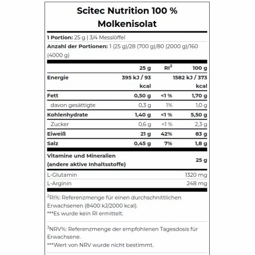 Scitec Whey Isolate - Banana 700 g Pulver zur Herstellung einer Lösung zum Einnehmen