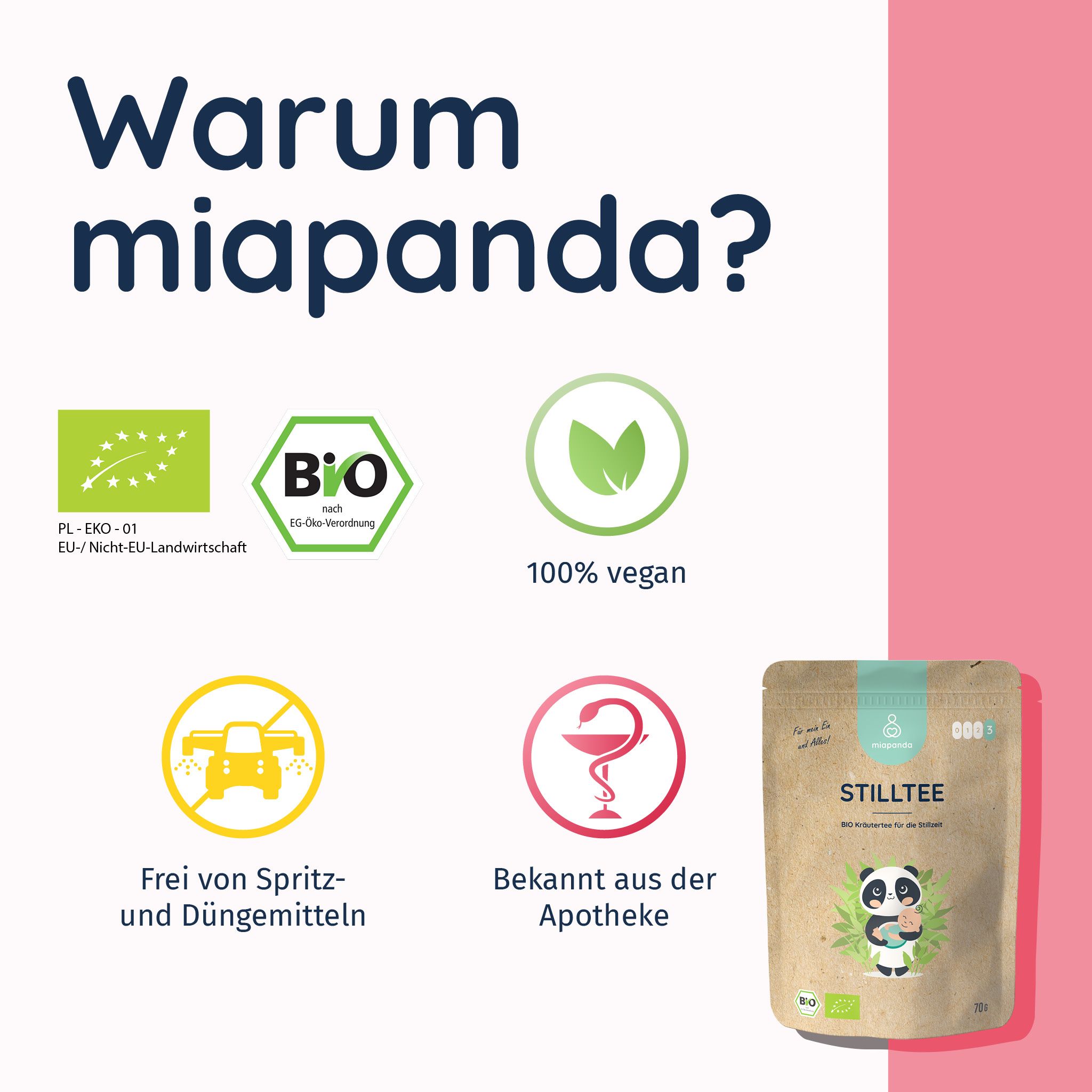 miapanda BIO-Stilltee mit 39 % Bockshornklee