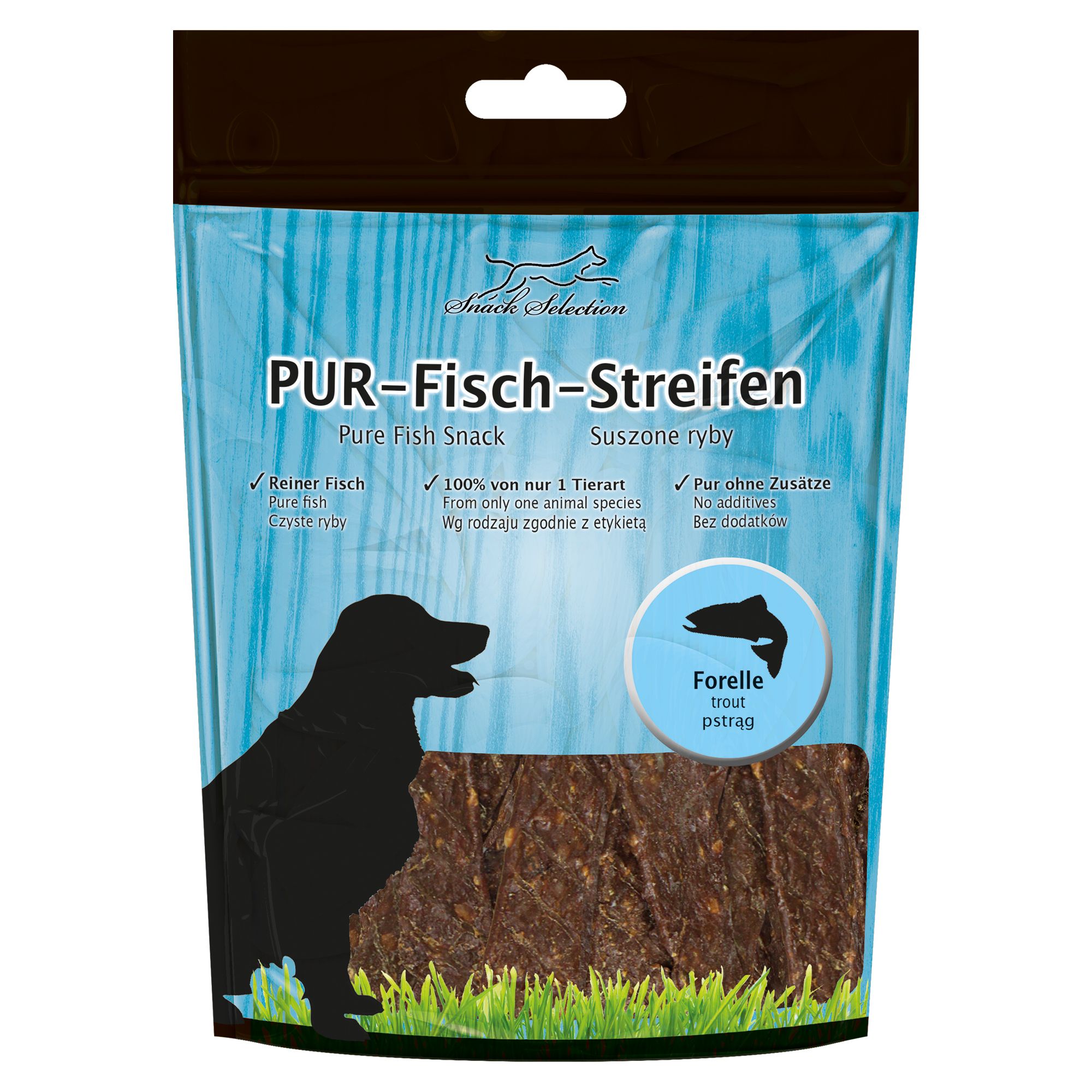 Pur Streifen Forelle - Kausnack für Hunde - weich und teilbar - Leckerli ohne Zusatzstoffe