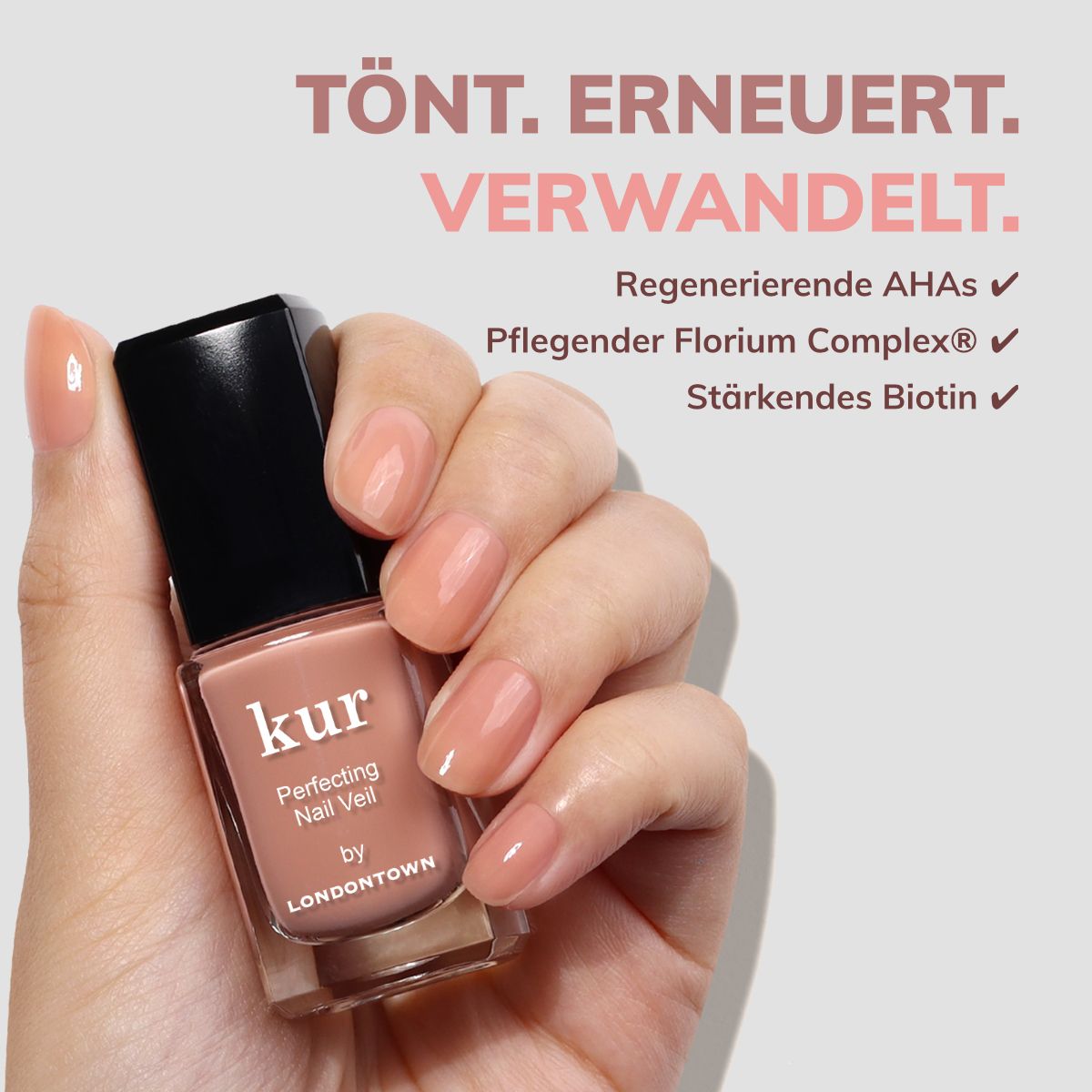 LONDONTOWN kur Nail Veil No.5 stärkende getönte Nagelpflege