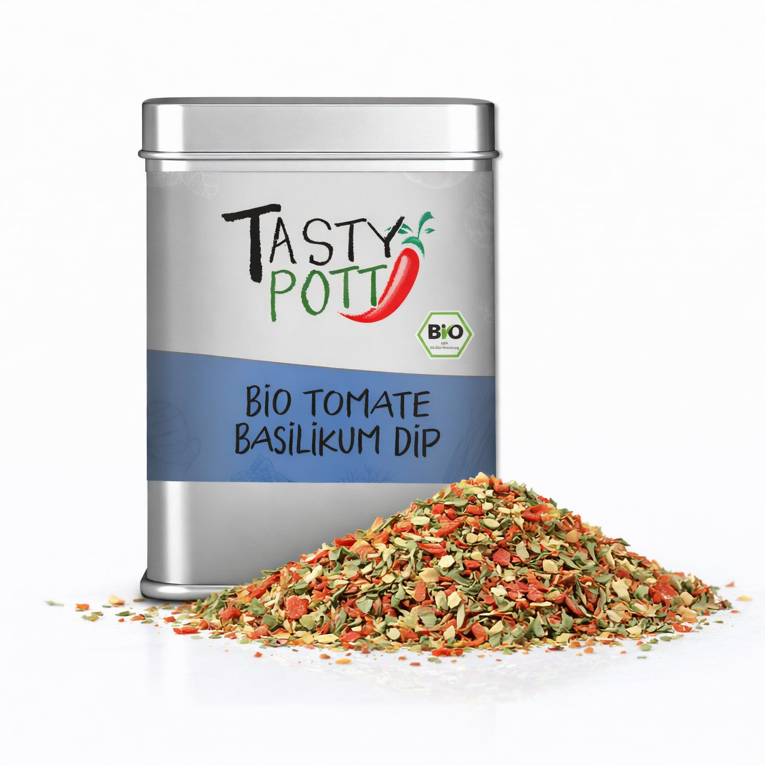 Tasty-Pott Tasty Pott Bio Tomate Basilikum Dip Gewürz - 75g Dose 75 g