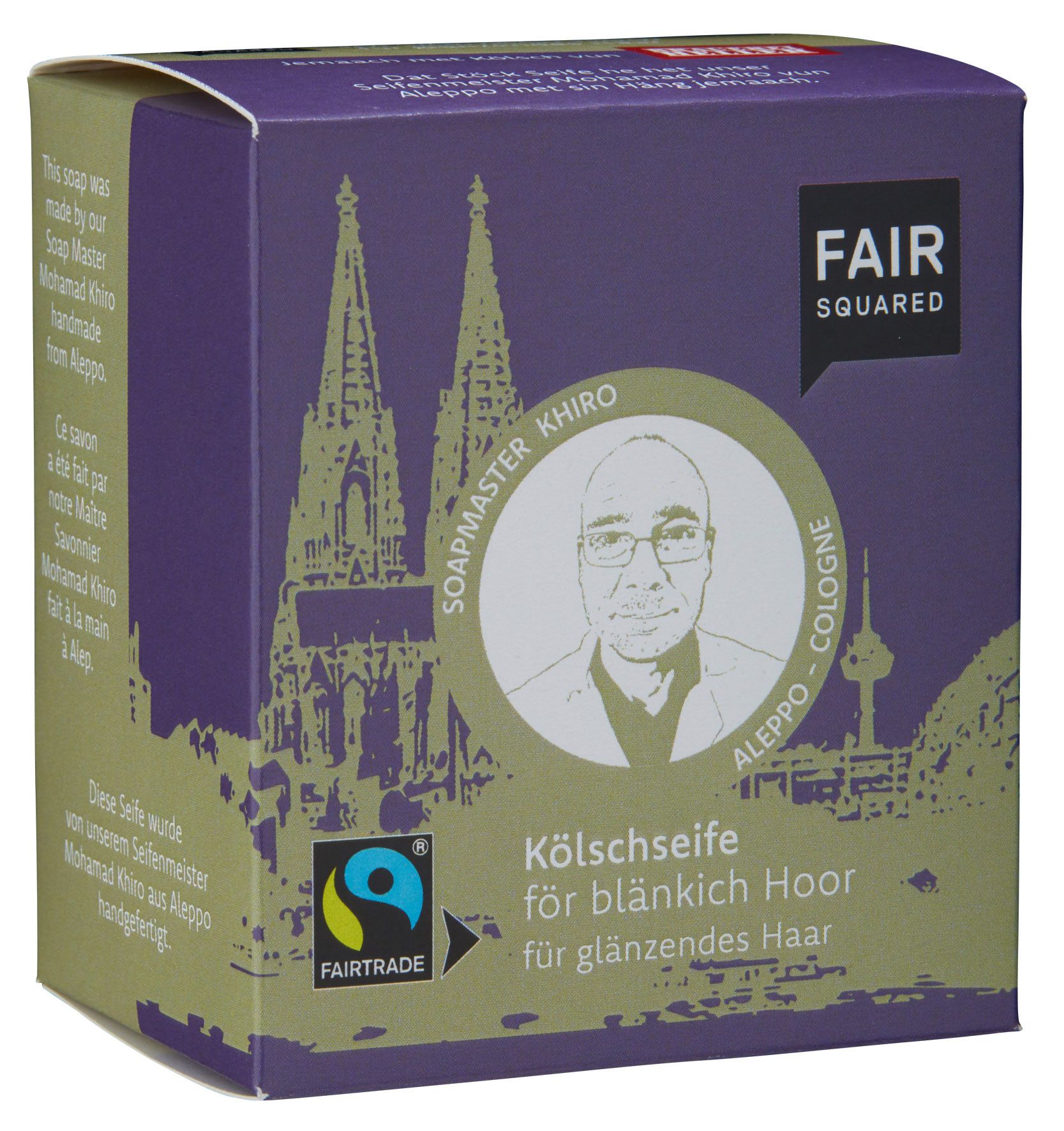 FAIR SQUARED Kölschseife für blänkich Hoor (Olive)