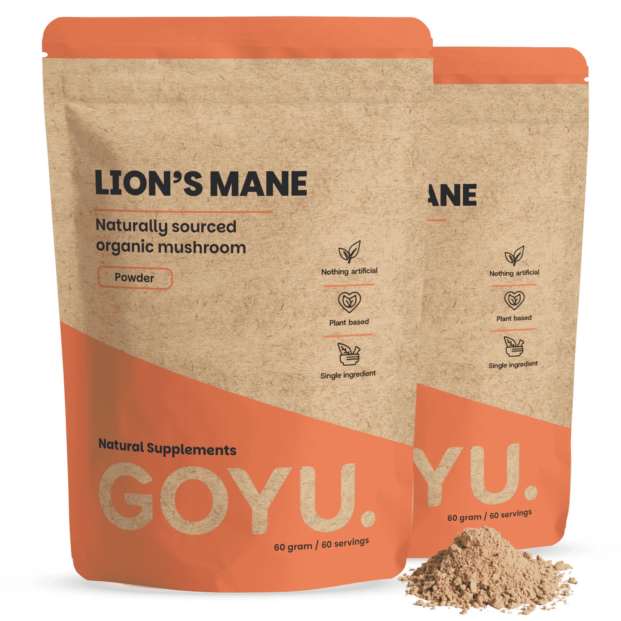 GOYU® – Lion’s Mane Poeder Biologisch Combipack 120