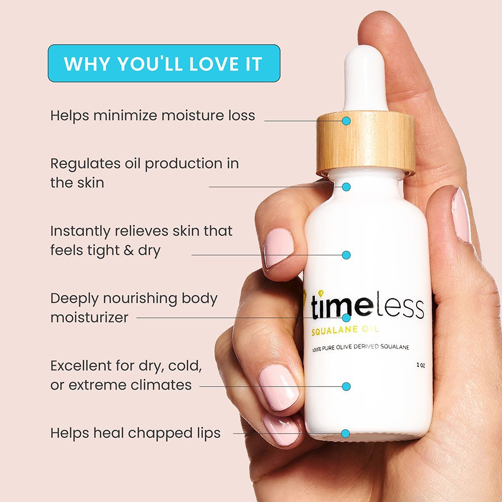 TIMELESS SKIN CARE Squalane Oil 100% Pure Face Oil
