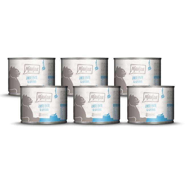 MjAMjAM - zarte Ente & Geflügel an leckeren Möhrchen 6x200 g Futter