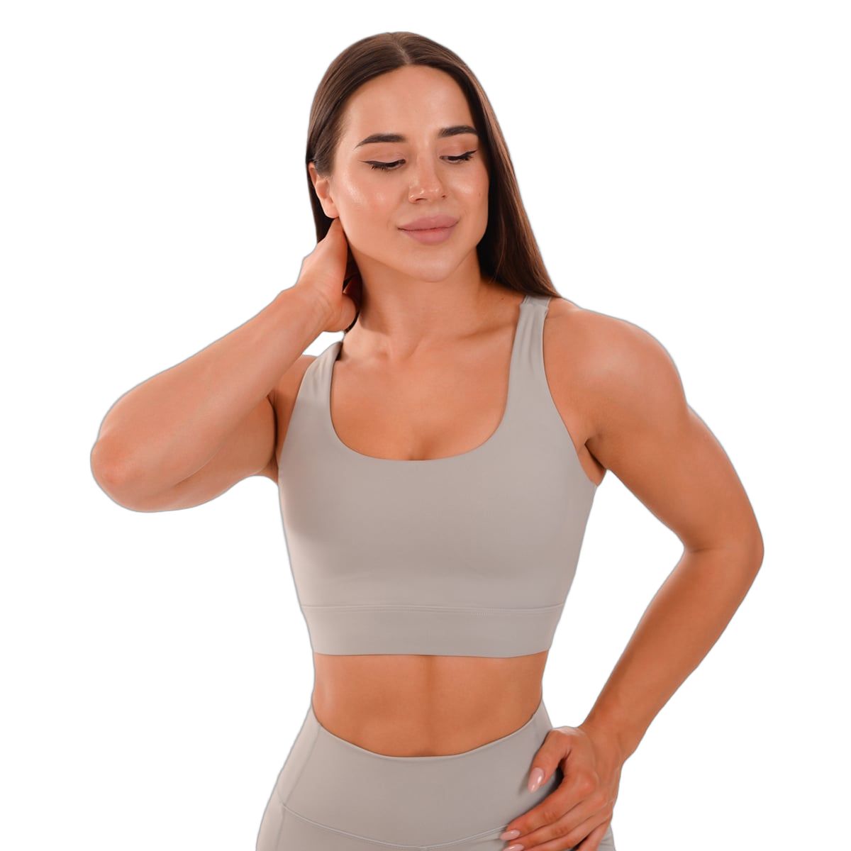 GymBeam Sport-BH Damen Cut-Out mit verstellbaren Trägern in Grau 1 St