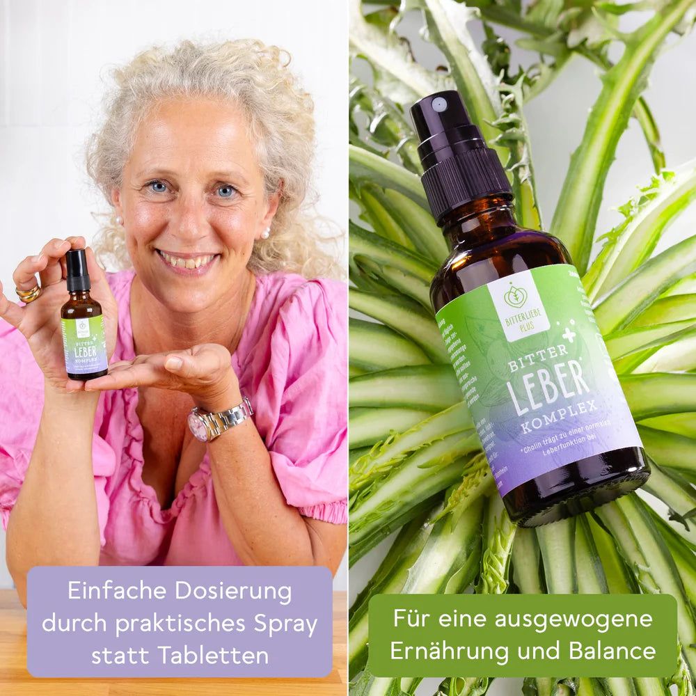 BitterLiebe - Leber Spray - natürliche Unterstützung der Leberfunktion mit Cholin und Bitterstoffen