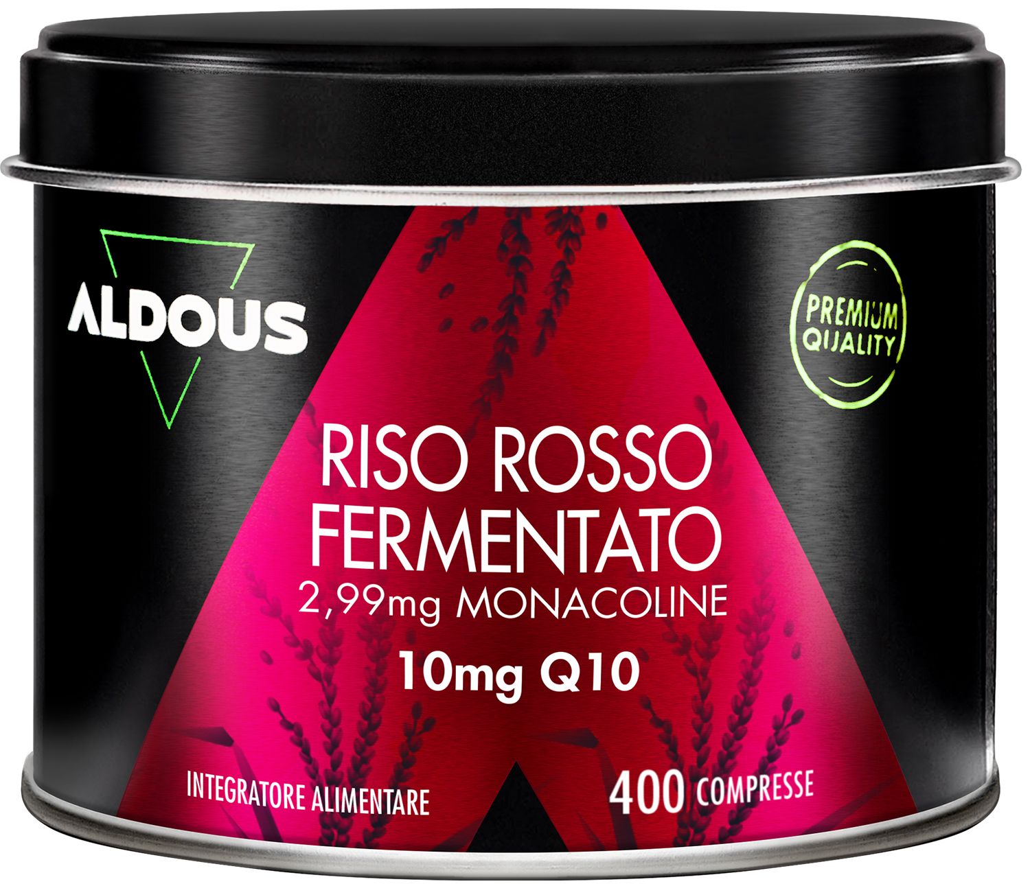 Aldous Riso Rosso Fermentato Dose mit 400 Kapseln, Herzgesundheit.