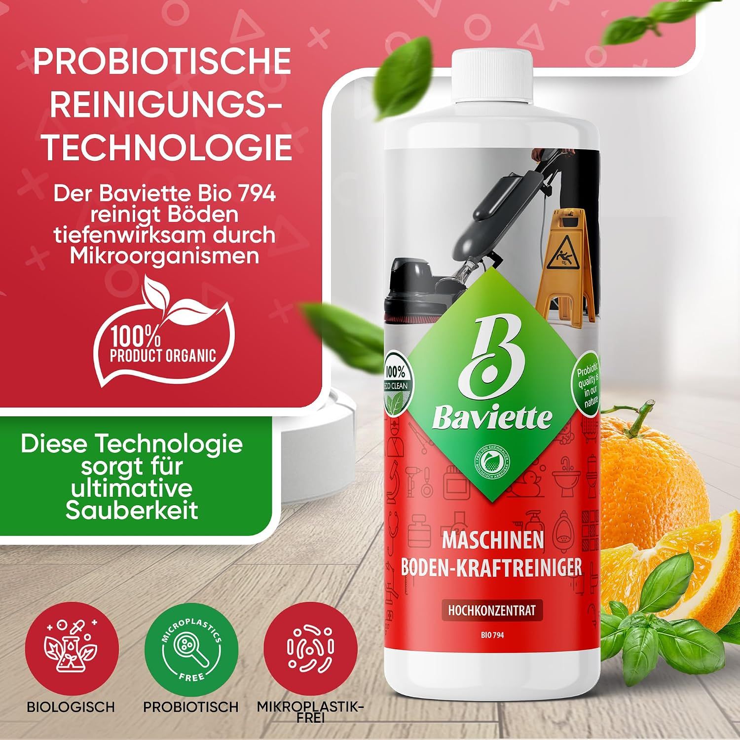 Baviette Pro-Clean Bodenpflege Maschinen Boden-Kraftreiniger