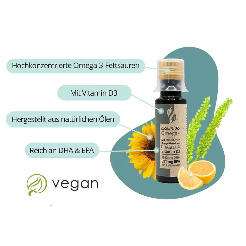 Salufast Omega+ Algen Öl – hochkonzentriert mit DHA, EPA & Vitamin D3
