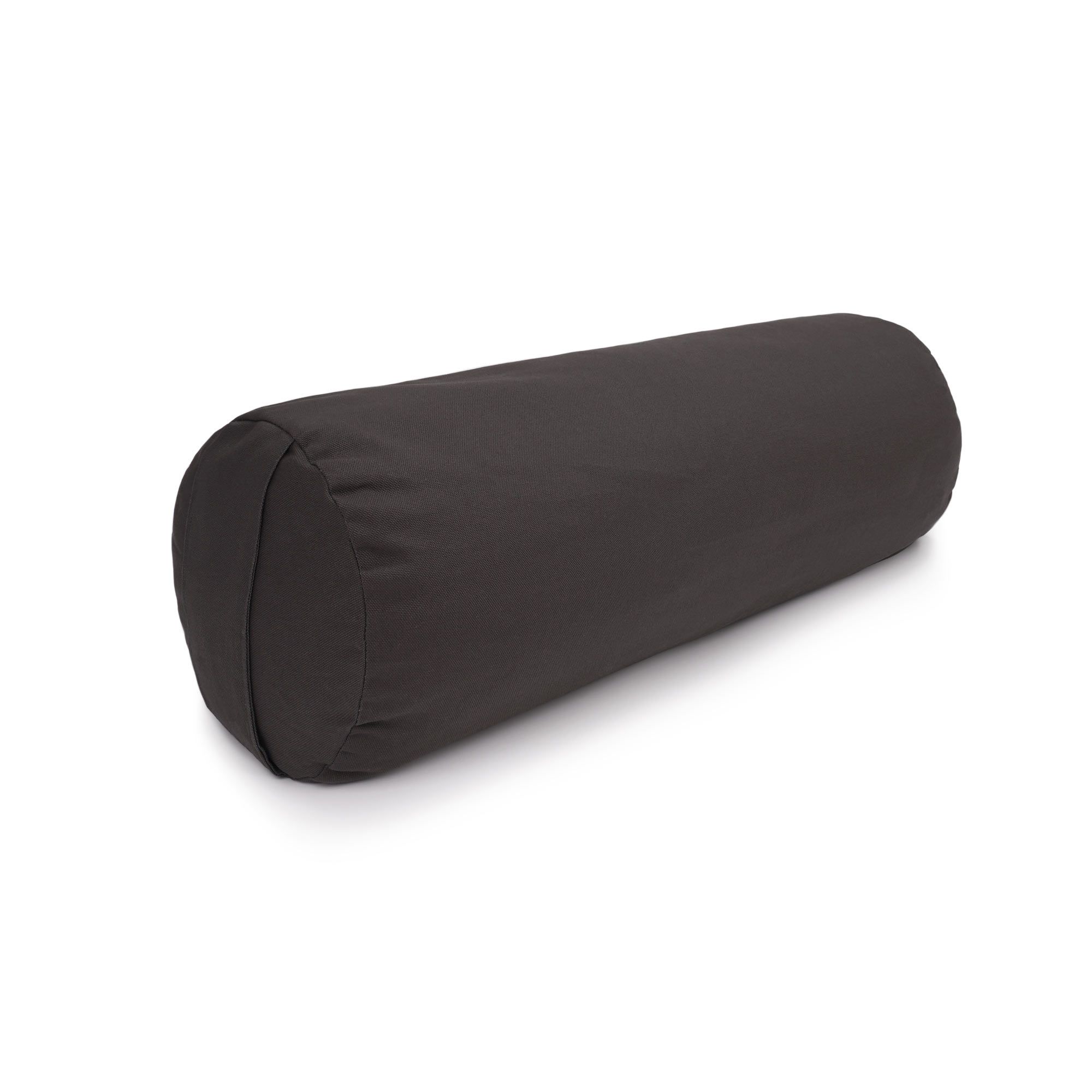 Anthrazitfarbenes Yoga Bolster, zylindrisch, mit abnehmbarem Bezug.
