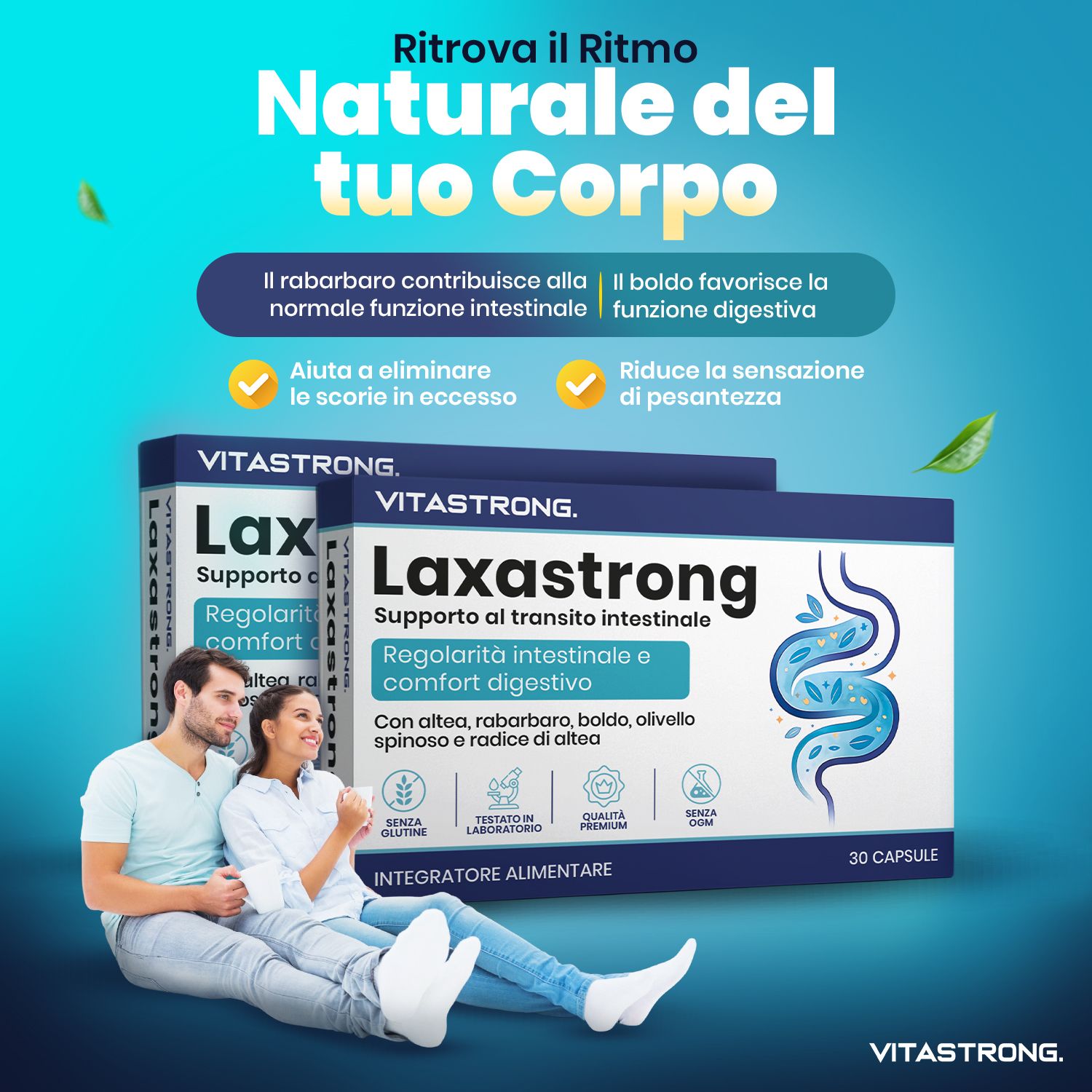 Vitastrong Laxastrong - 30 Kapseln, für Darmregelmäßigkeit & Verdauungswohlbefinden