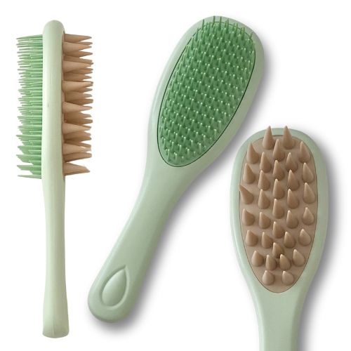 Afroricci 2 in 1 Tangle Massager Adulti - colore Verde Acqua Beige