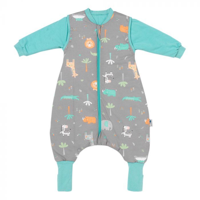 schlummersack Baby Schlafsack mit Füßen ganzjährig in Oeko-Tex Qualität 2.5 Tog 70 cm Safari