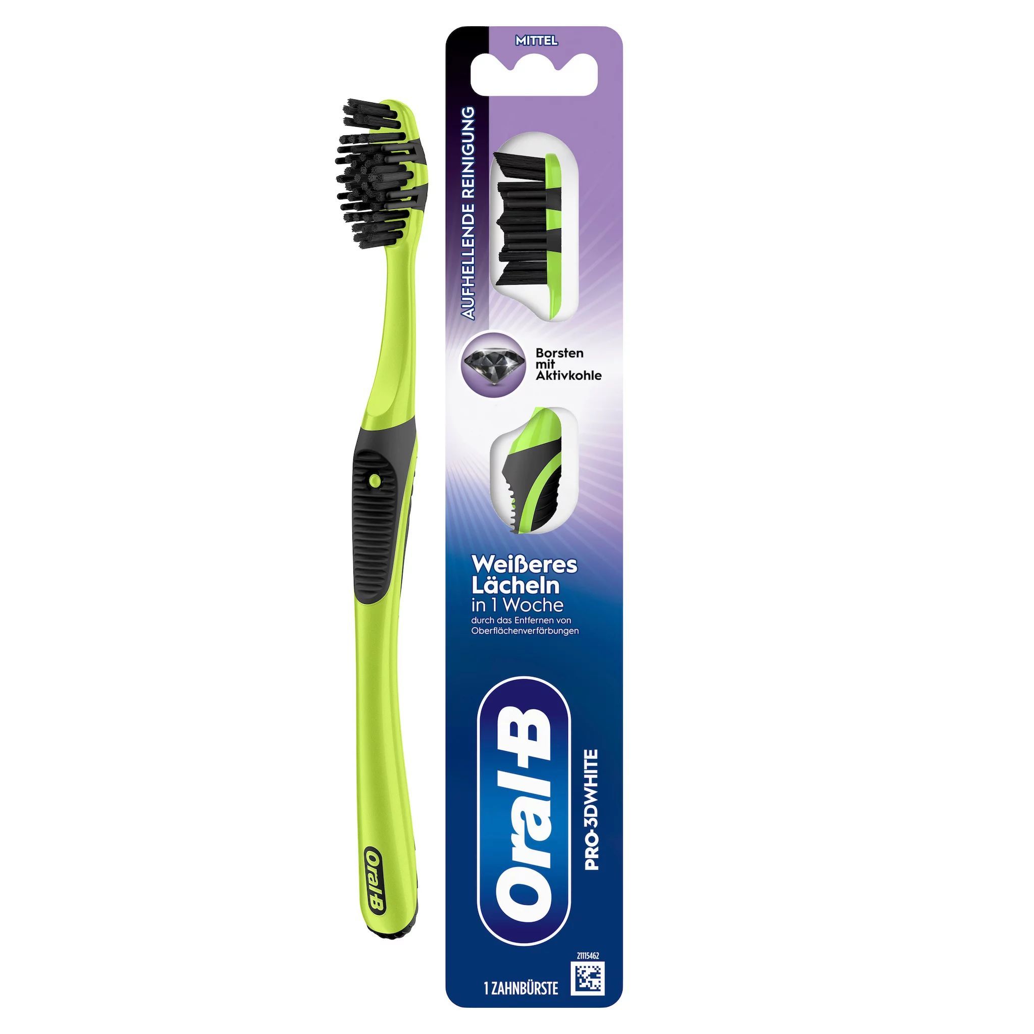Oral-B Pro 3DWhite Handzahnb Aktivkohle 40 Med 1 St Zahnbürste