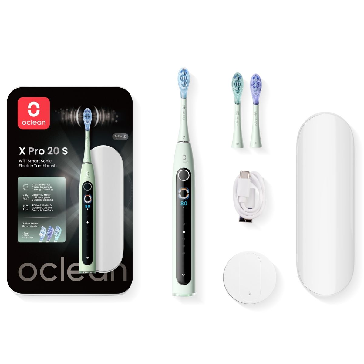 Oclean X Pro 20 S Zahnbürste, Grün 1 St