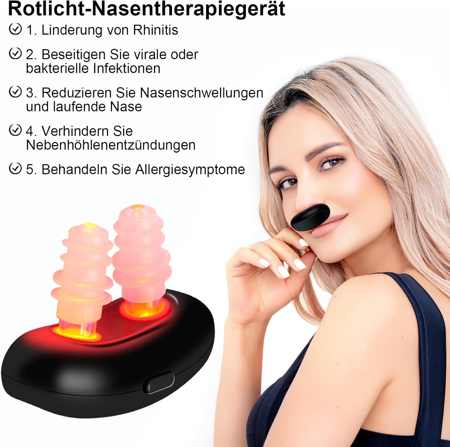 HENGBIRD Respirelief Rotlicht Nasengerät Rotlichtlampe für die Nase