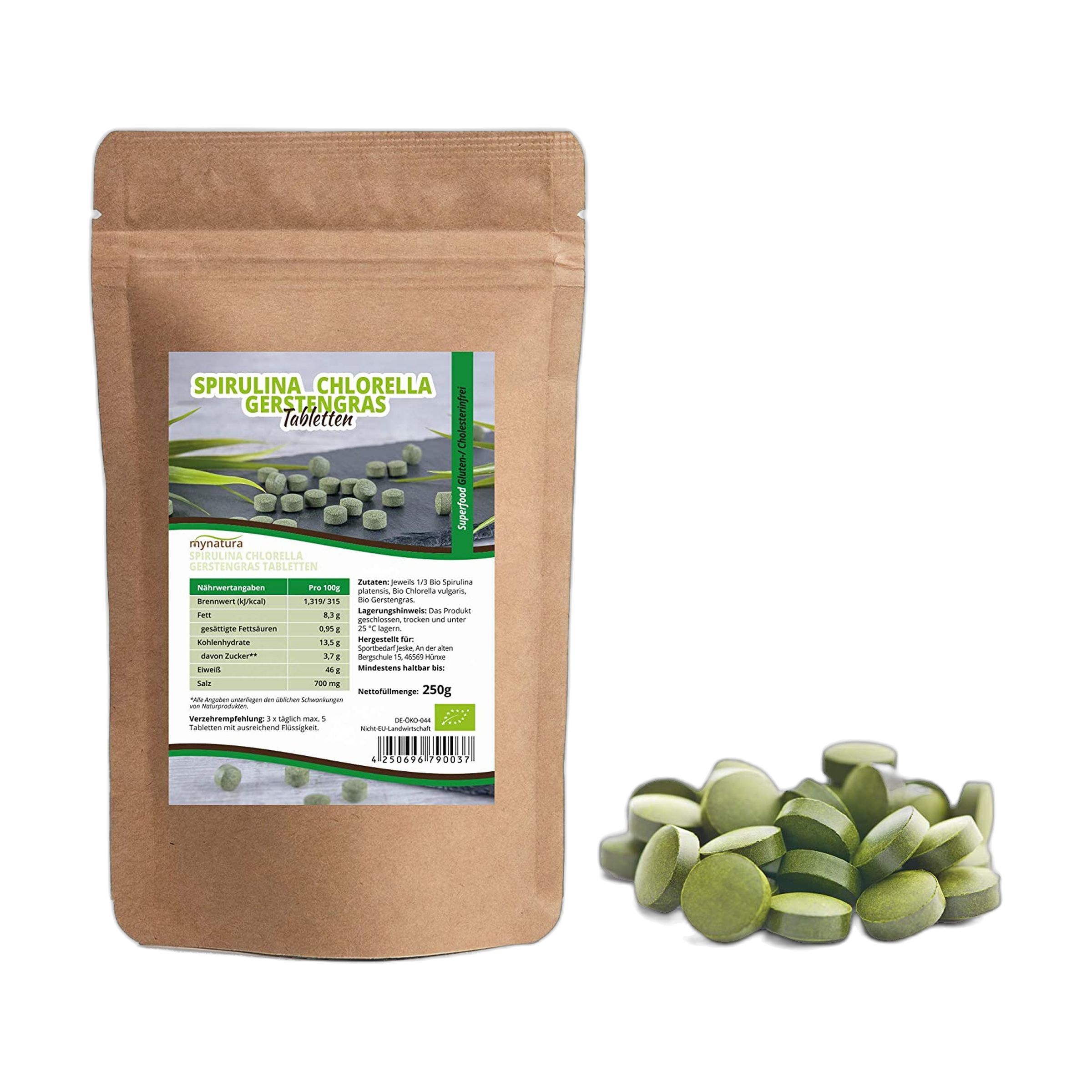 Mynatura Bio Spirulina Chlorella Gerstengras Mix Tabletten 250 g