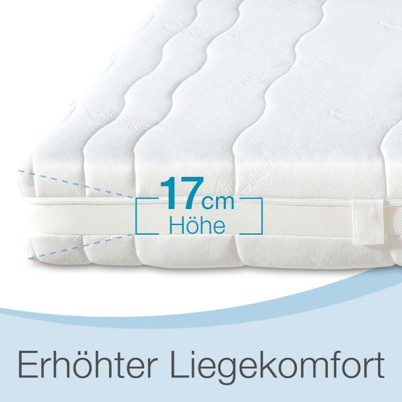 ELONEO Visko-Gelschaum Allzonen-Matratze, 17 cm hoch, 7-Zonen-Matratze mit Wendefunktion