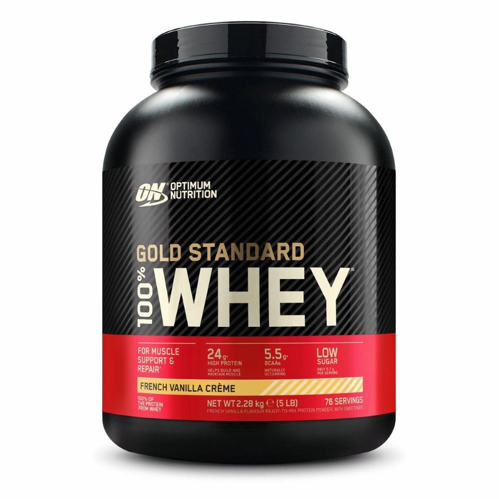 Optimum Nutrition Gold Standard 100% Whey, Französische Vanillecreme, 76 Portionen.