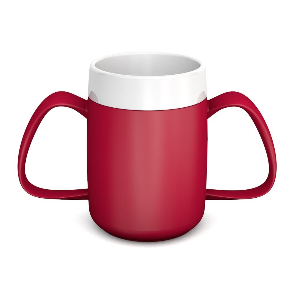 ORNAMIN 2-Henkel-Becher mit Trink-Trick mit Schnabelaufsatz mit großer Öffnung