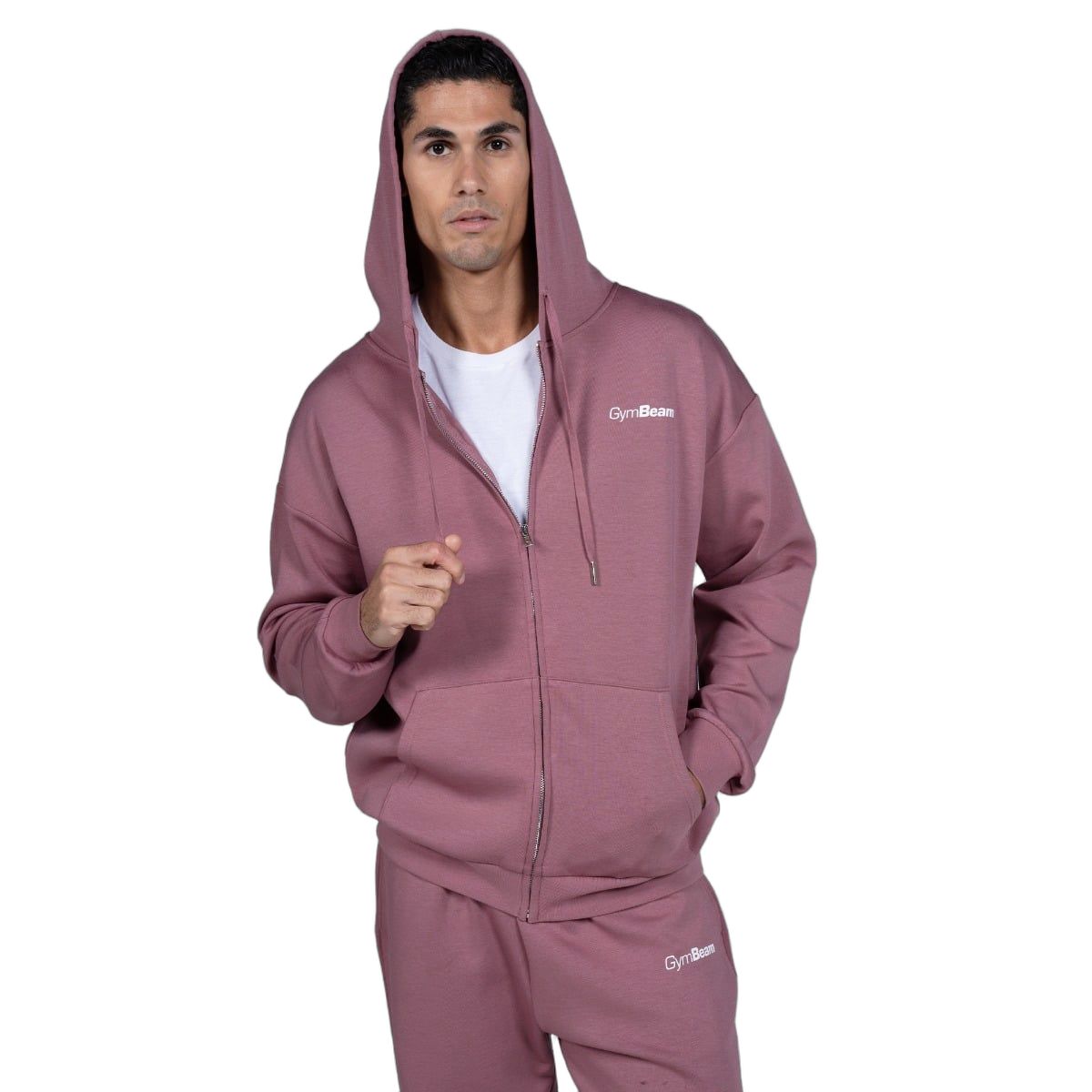 GymBeam Herren Hoodie Oversized mit Reißverschluss und Kapuze in Haze