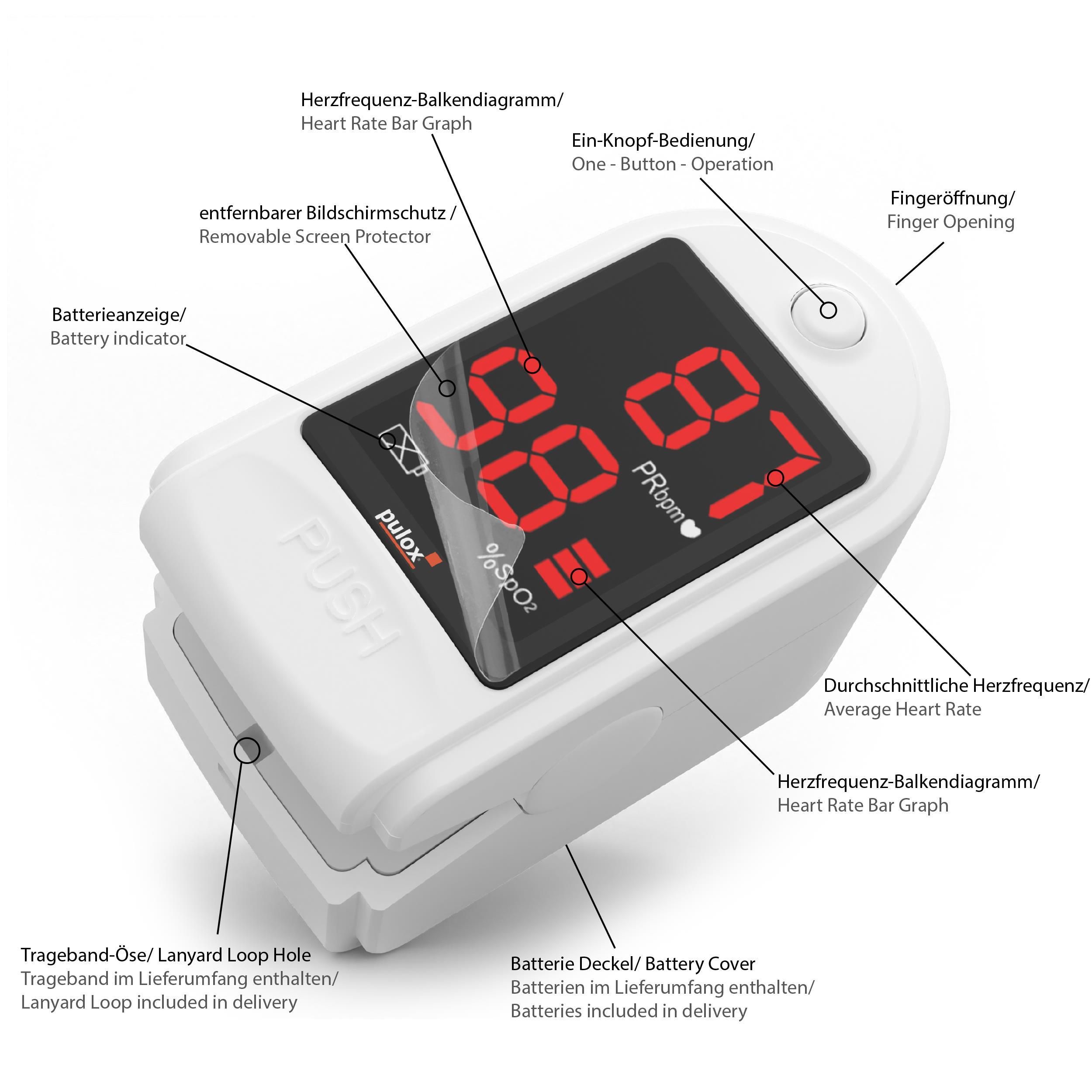 Pulox Po-100 Pulsoximeter weiß 1 St Gerät