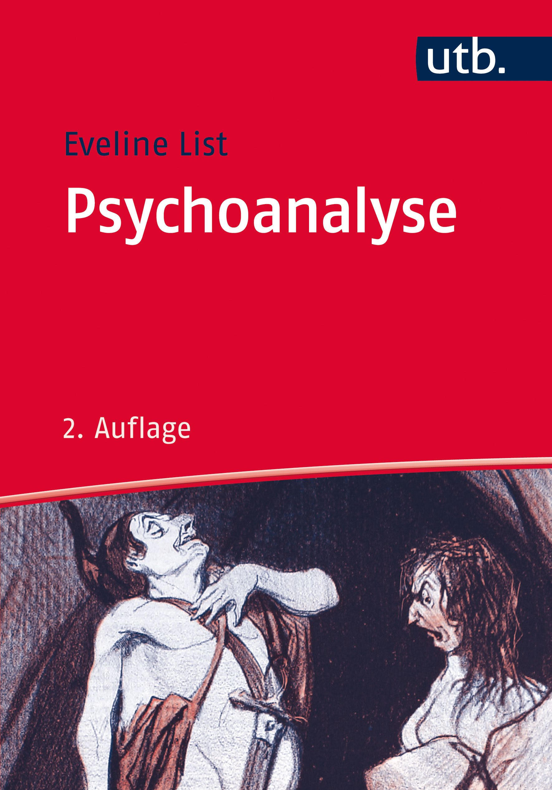 Buchcover mit Titel Psychoanalyse, Autorin Eveline List. 2. Auflage. Illustration von zwei Personen.