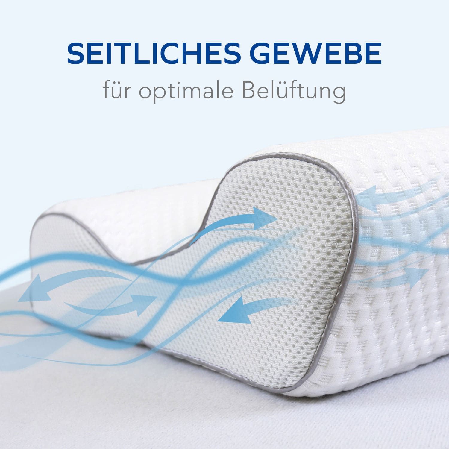 MLILY Seitenschläferkissen mit Bezug, 54x37cm, für Hausstauballergiker geeignet