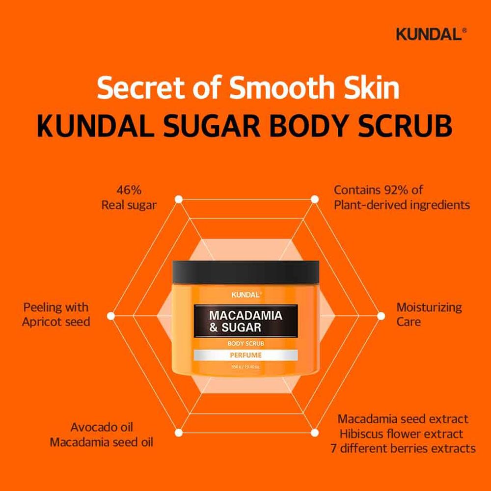 KUNDAL Macadamia & Sugar Body Scrub Pink Grapefruit – Körperpeeling mit Zucker