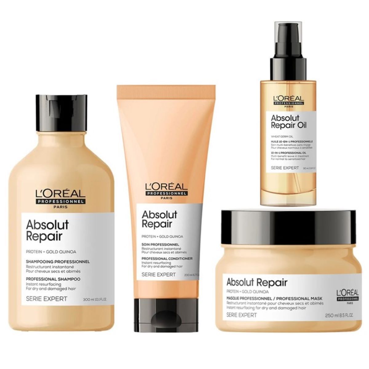 L'Oreal Professionnel Absolut Repair Set (Shampoo / Conditioner Maske Öl) 840 ml
