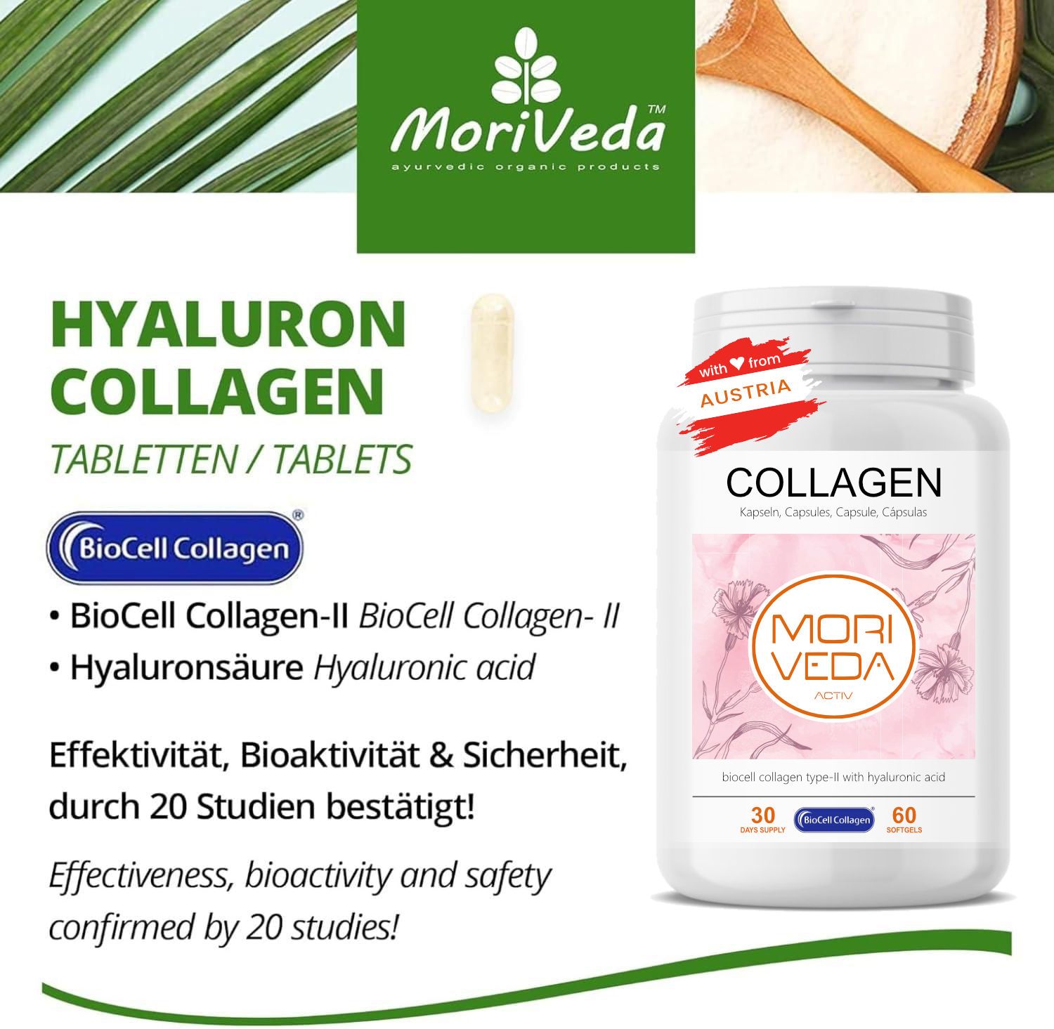 MoriVeda® - BioCell ® Hyaluronsäure Collagen-II
