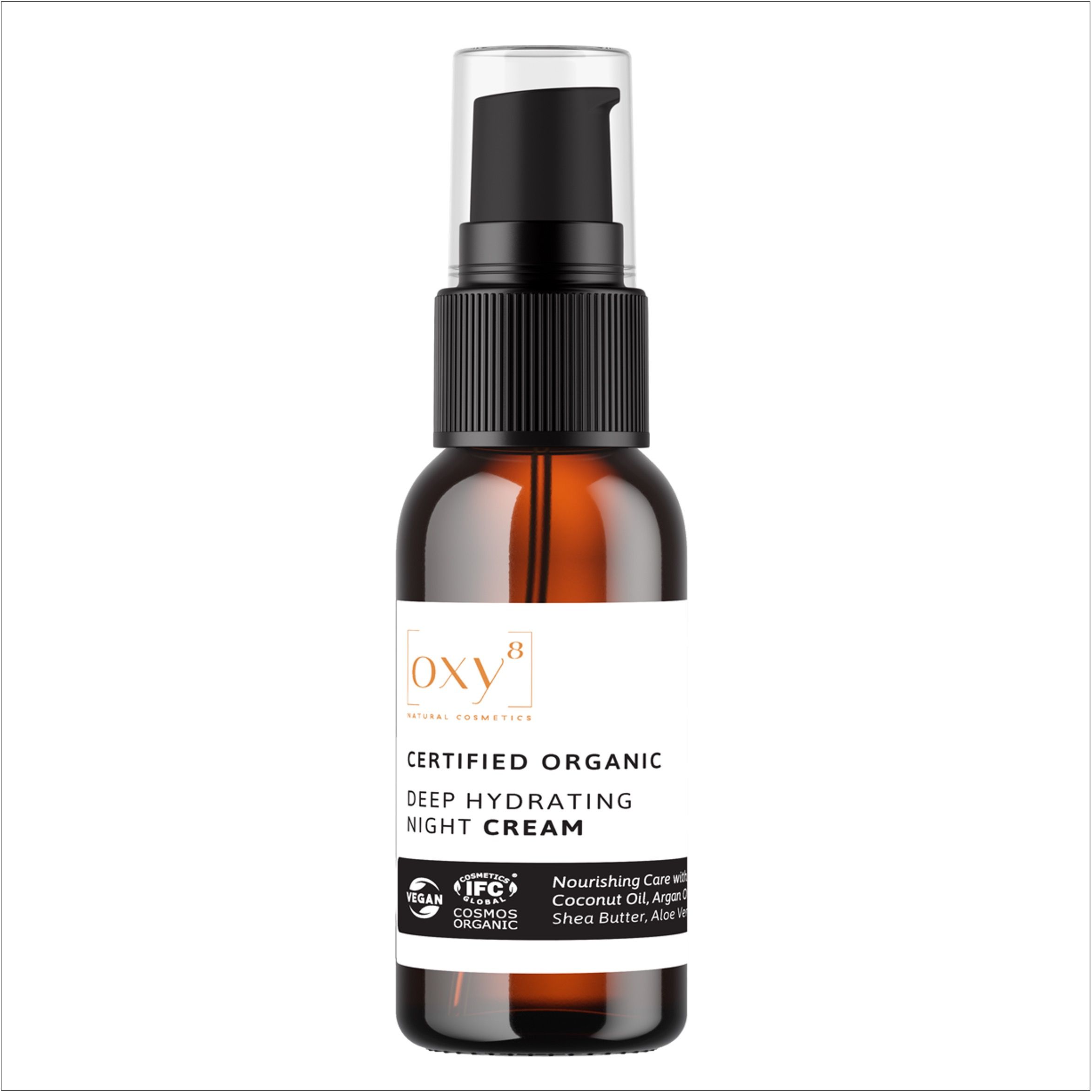 oxy8 Naturkosmetik DEEP HYDRATING NIGHT CREAM - Anti Aging Nachtcreme. Glättet Falten, nährt d. Haut