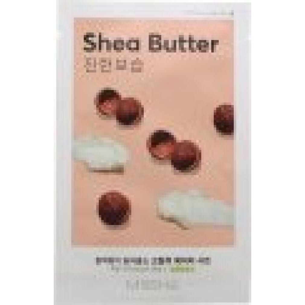 Verpackung mit "Shea Butter" Text. Abbildung von Sheanüssen und Butter. Marke MISSHA.