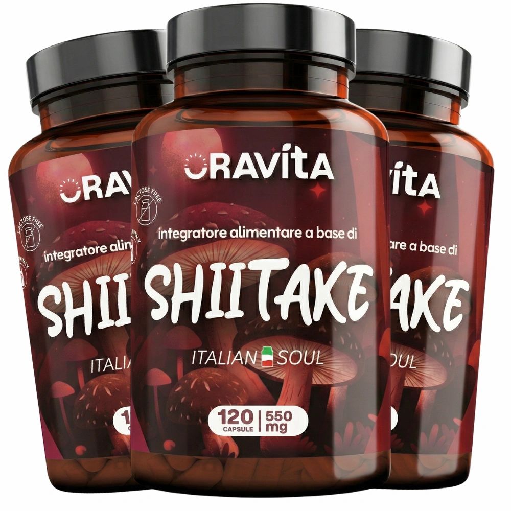 Oravita SHIITAKE Estratto Titolato 30% per Colesterolo, Immunità e Vitalità 360 Capsule