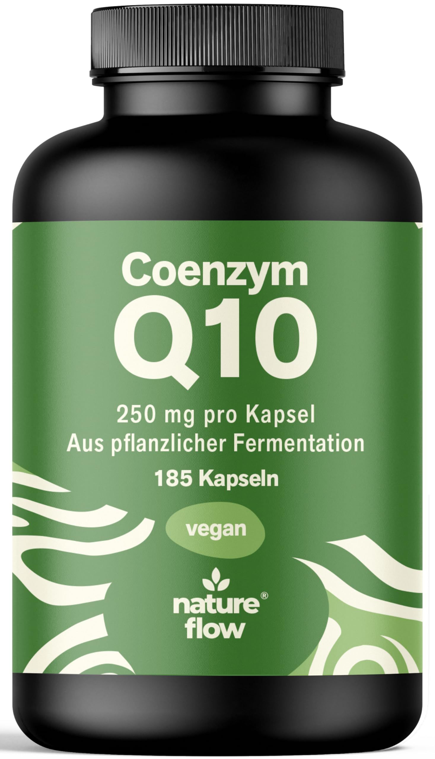 Coenzym Q10 Hochdosiert - 185 Kapseln a 250 mg 6 Monate Vorrat Nature Flow® 100 g
