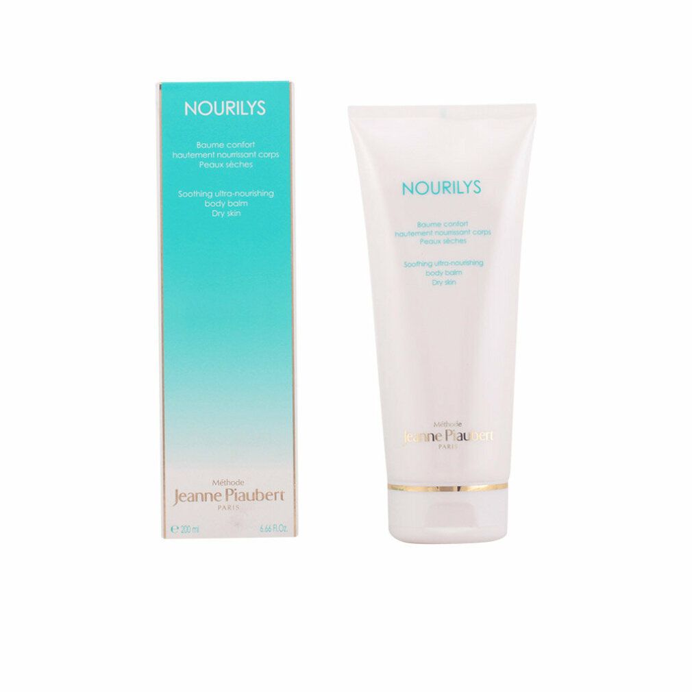 Weiße Tube und Schachtel. Aufschrift: NOURILYS, Baume confort, Peaux sèches. Marke Jeanne Piaubert.