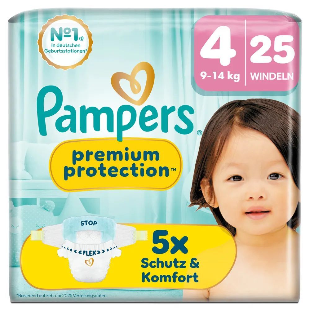 Pampers Premium Protection Gr.4 Maxi 9-14kg Windeln Singlepack 25 St