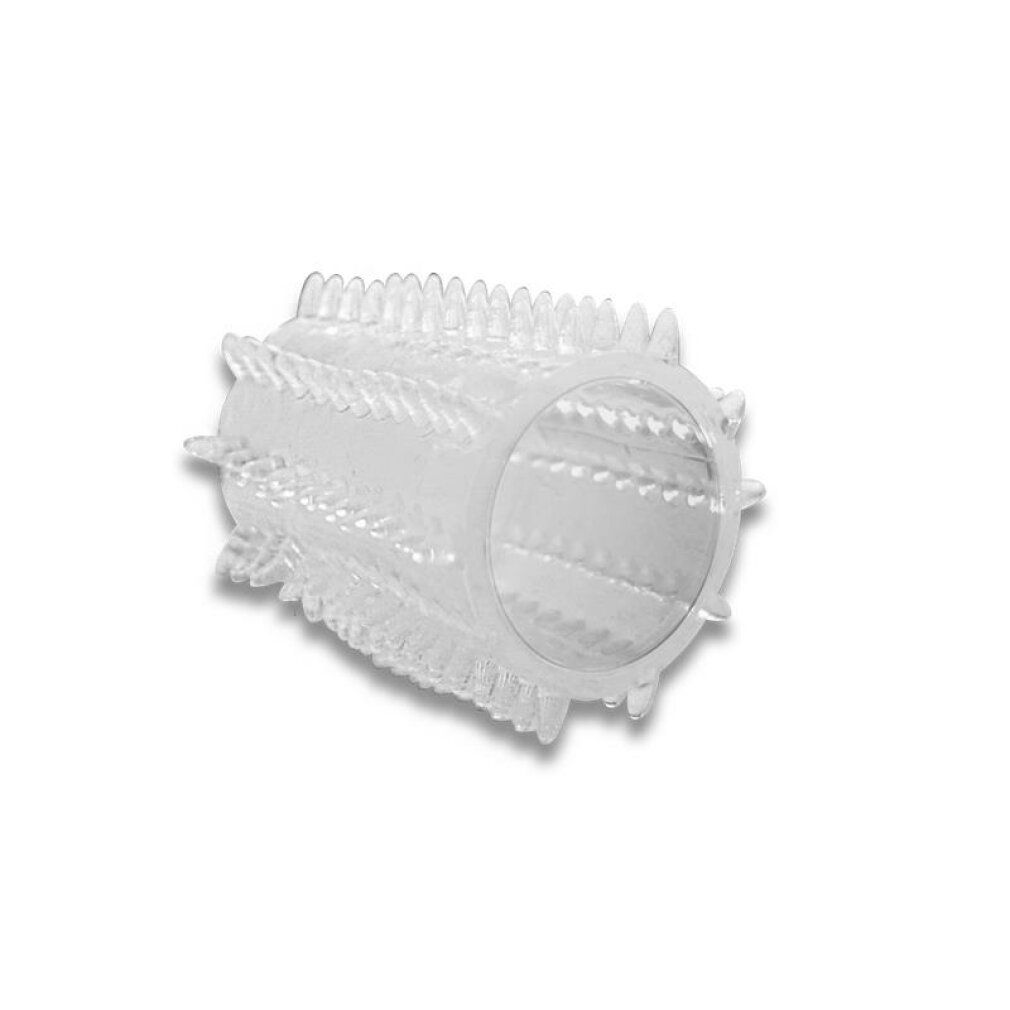 Transparentes EXTASYring mit Noppenstruktur.