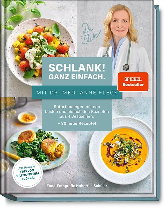 Buchcover: "Schlank! Ganz einfach." von Dr. med. Anne Fleck. Mit Rezepten und Bestseller-Auszeichnung.
