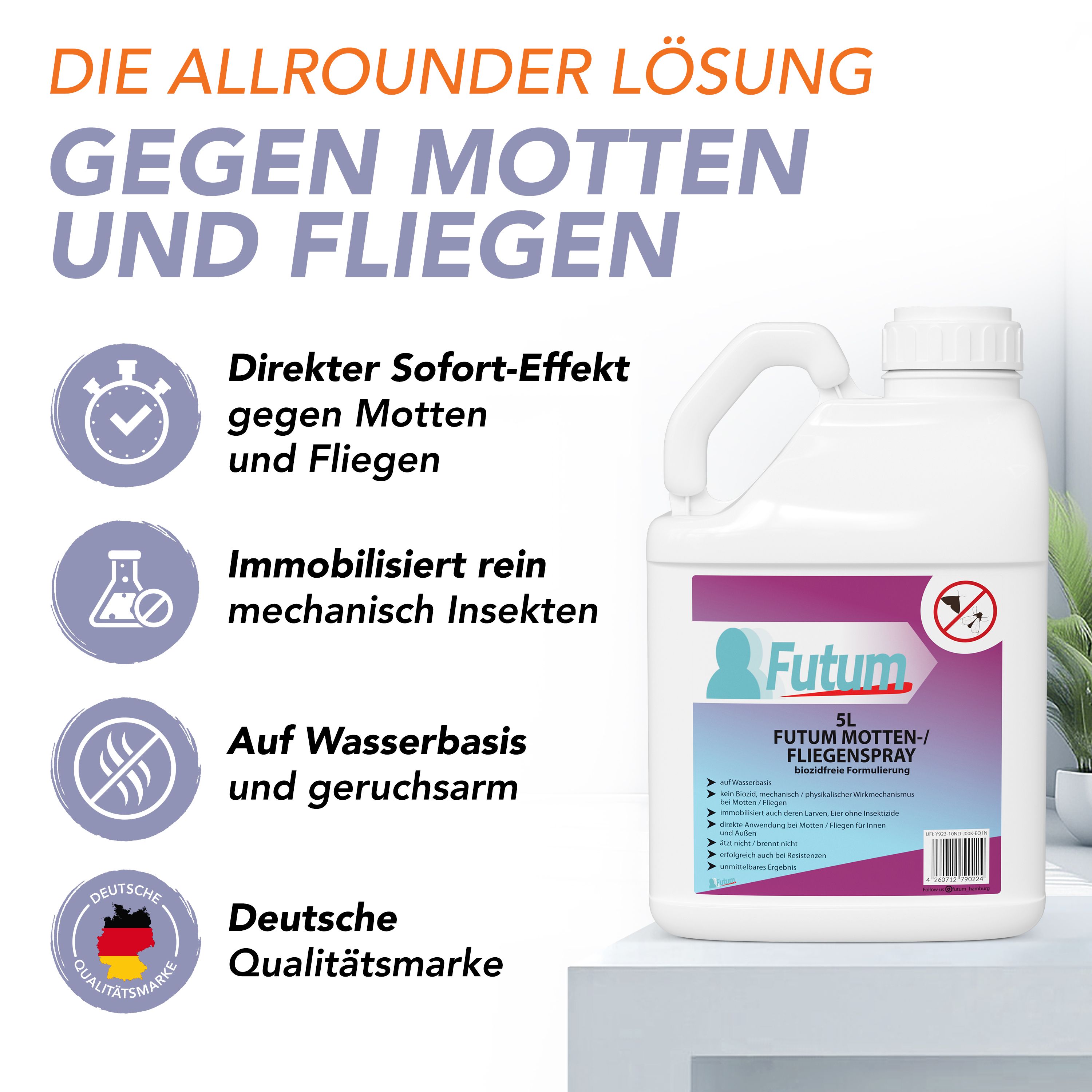 FUTUM 5L Motten- / Fliegenspray + TRIGGER