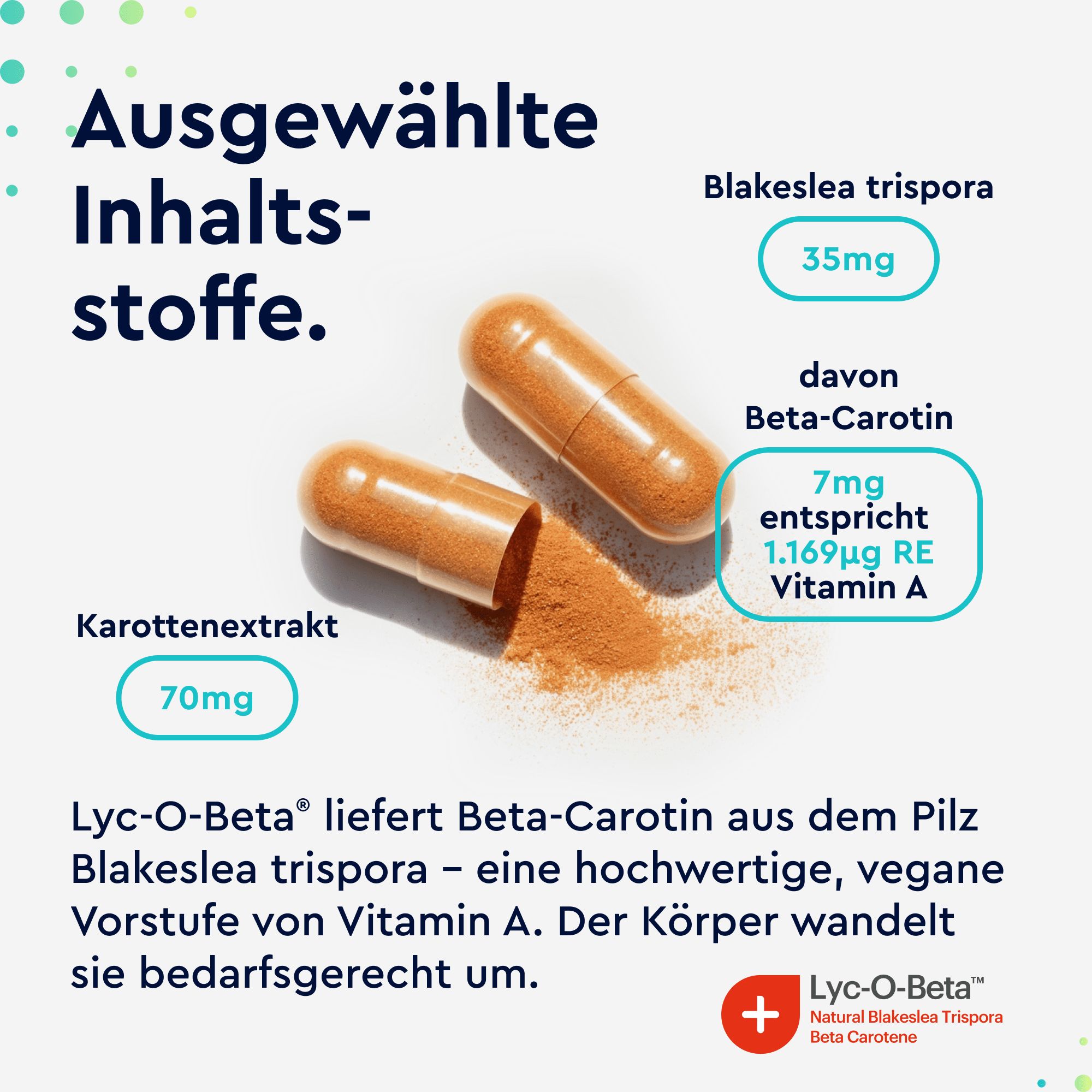 gloryfeel® Beta-Carotin Bräunungskapseln 200 Kapseln - Markenrohstoff Lyc-O-Beta® Blakeslea trispora